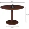Walnut Round Dining Table 4-6 Modern Farmhouse Design Easy Care Sturdy Construction Ideal Small Spaces 3