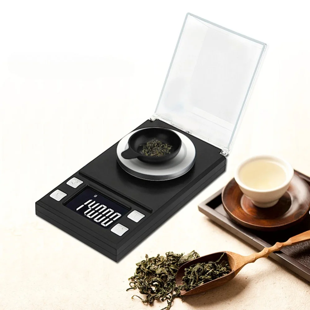 High-Precision Digital Milligram Jewelry Scale with LCD Display and Calibration Weights