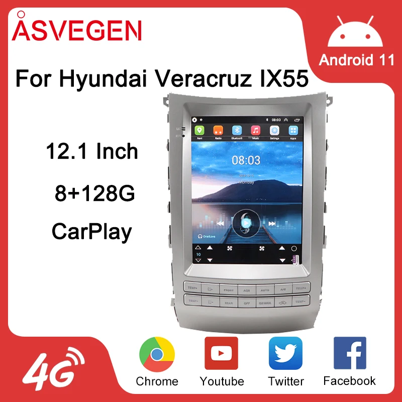 

Tesla Android 11 Car Radio For Hyundai Veracruz IX55 2006-2012 Auto Multimedia GPS Navigation DVD Player 4G Stereo Player