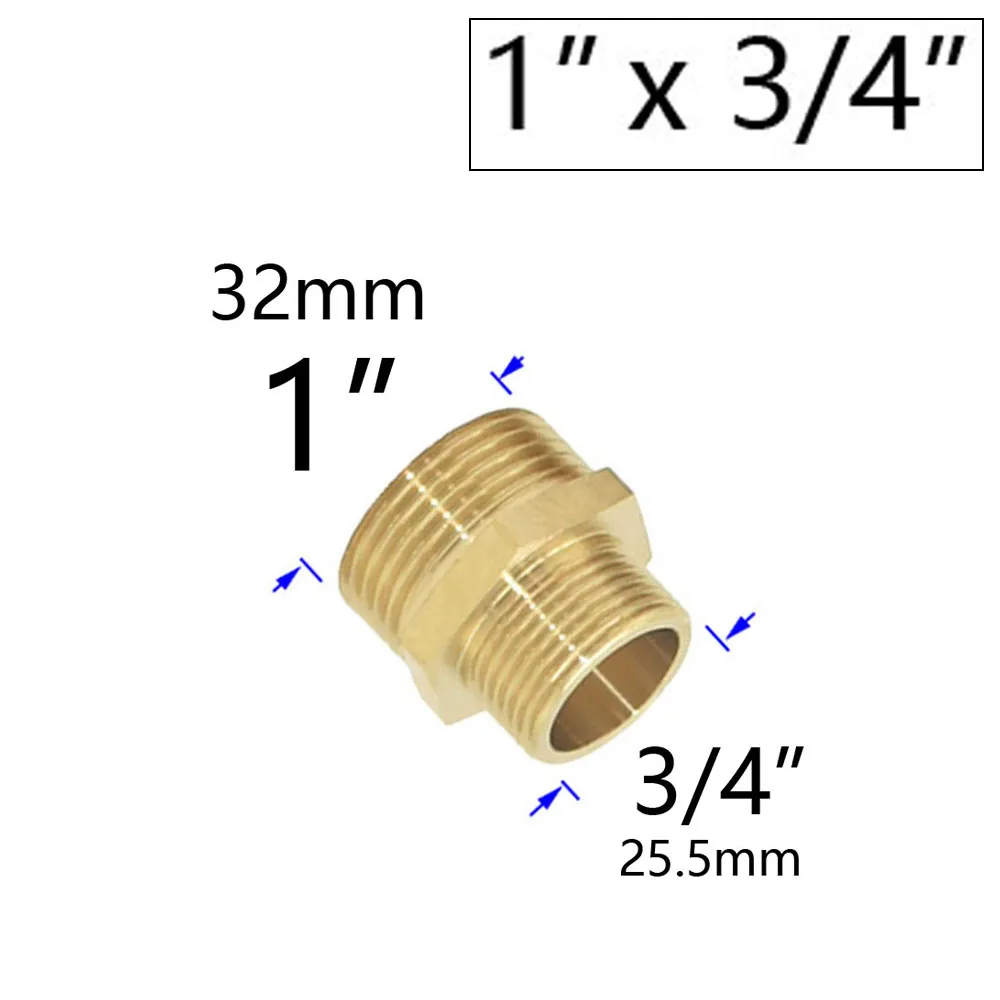 Copper Metal Threaded Water Pipe Connector 1/4" 1/2" 3/4" 1" Thread Reducer Connector Transitional Coupling Hose Tap Fittings 