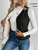 Women's Warm Lined Jacket, Winter Clothing Women's Vest