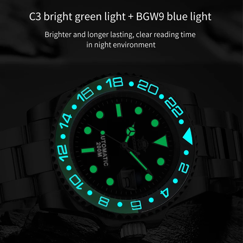 ADDIESDIVE Automatic Watch Men's Luxury Sapphire Mirror Ceramic Bezel Mechanical Watch 41MM Stainless Steel Waterproof Wristwa
