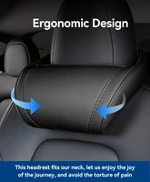 Feriales Premium Nackenkissen – Ergonomische Kopfstütze aus Echtleder & Memory-Schaum – Passgenau für Modell 3/Y/X/S (Edition 2025) 1