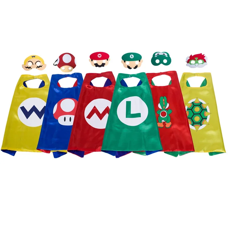 Super Mario Bros Festa Di Compleanno Cpsplay Cartoon Mario Yoshi Kinopio Luigi Koopa Costume Mantello Giocattoli Anime Party Theme Supplies