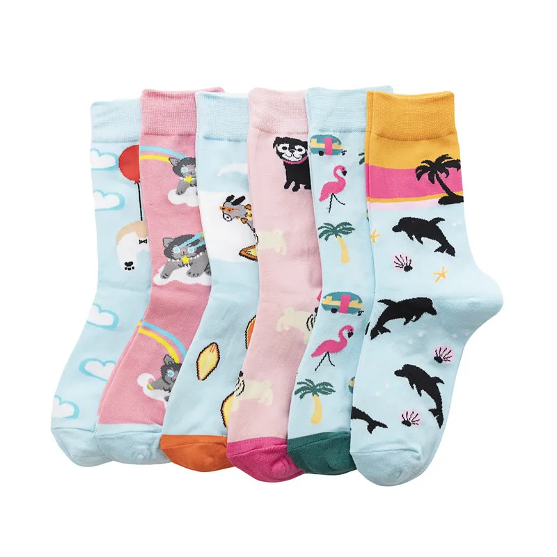 

Mid Crew Funny Socks Naughty Cat Kitten Puppy Corgi Ass Hip Balloon Sunshine Palm Dolphin Dinosaur Pink Flamingo Donkey Surfing