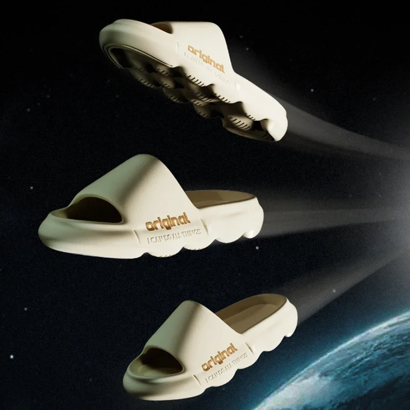 Men Slippers Summer Sandals Home Bathroom Anti-Slip Platform Outdoor Beach Shoes
