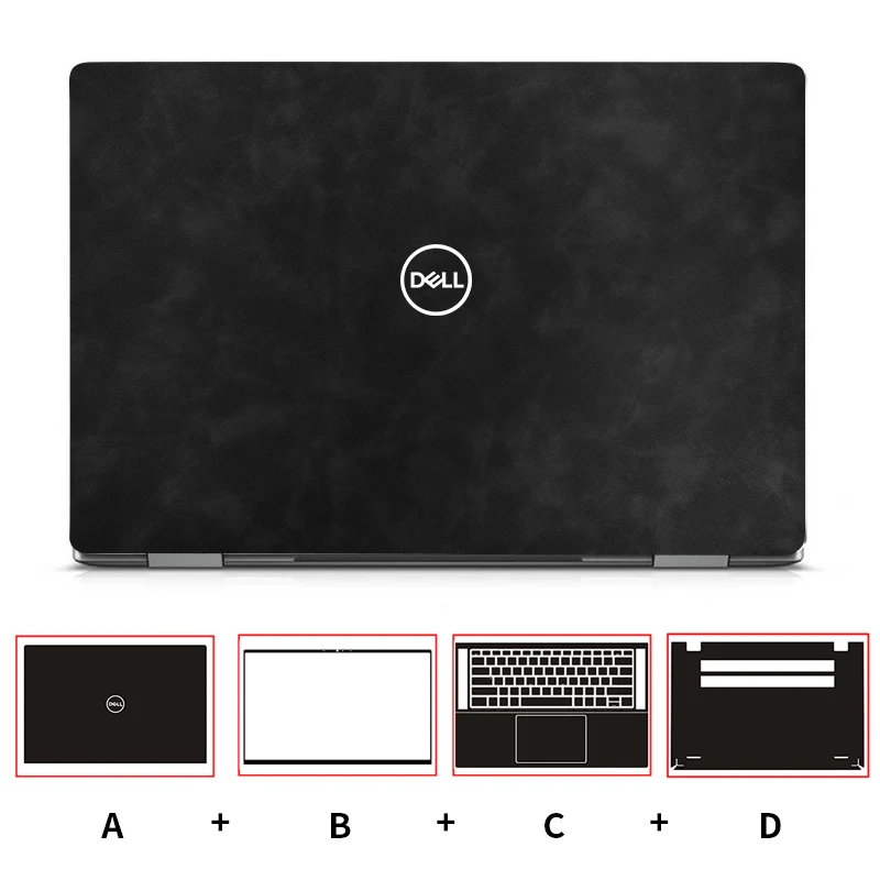 Elegant Leather Full Body Laptop Case with Stylish Sticker Cover