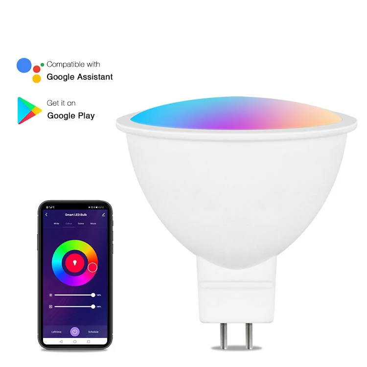 Tuya Wifi Mr16 Lampadine A Led Intelligenti Rgb + Cw Dc12V 5W Lampade A Led Dimmerabili Smart Home Controllo Vocale Funziona Con Alexa Google Home