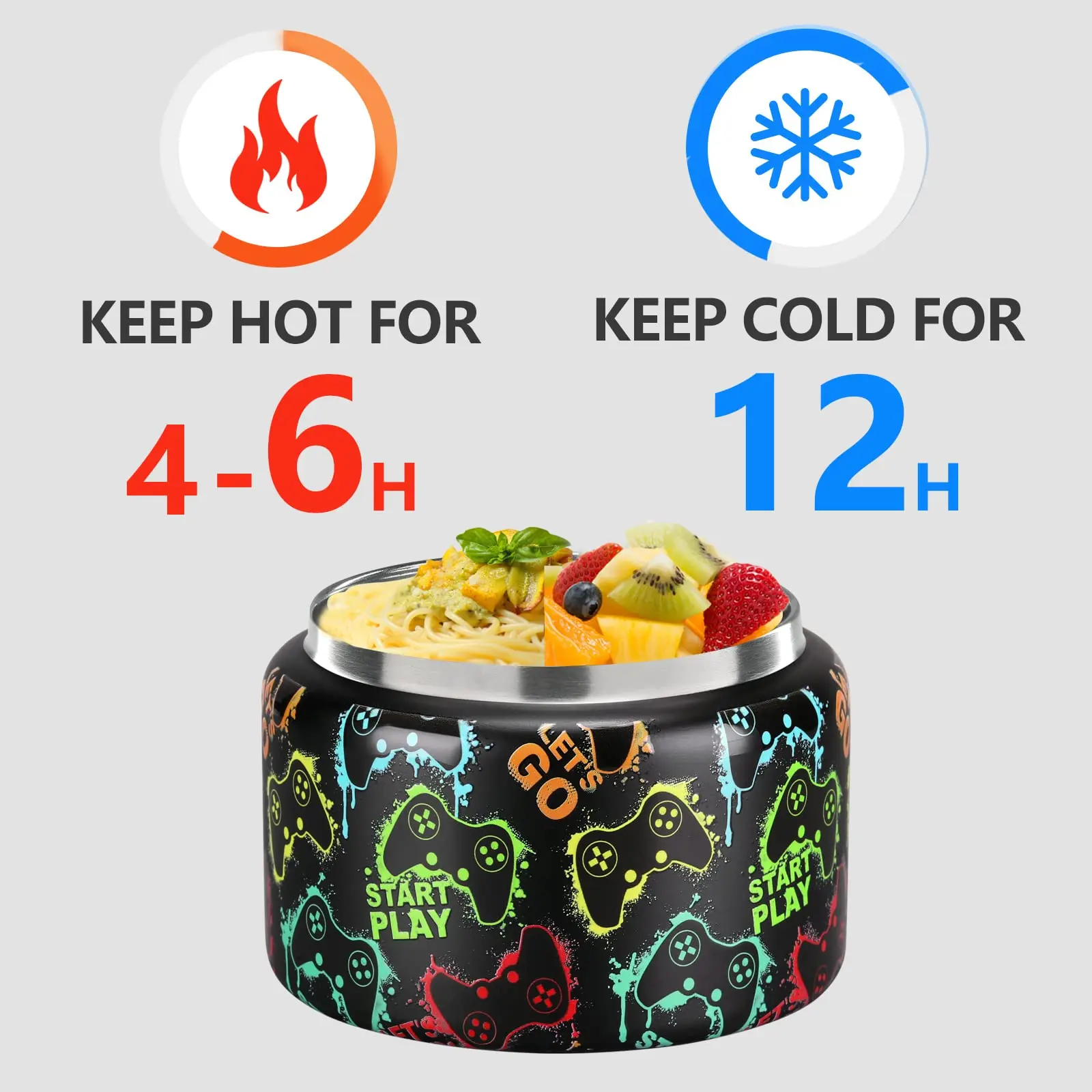 صندوق غداء بينتو للأطفال مزود بوعاء طعام معزول سعة...