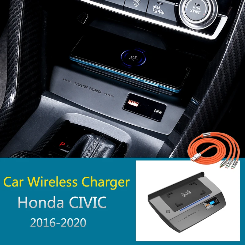 15 Вт автомобильный Беспроводной Зарядное устройство для Honda CIVIC 10 поколения Зарядное устройство, быстрая зарядка, мобильный телефон держатель аксессуары для ванной комнаты