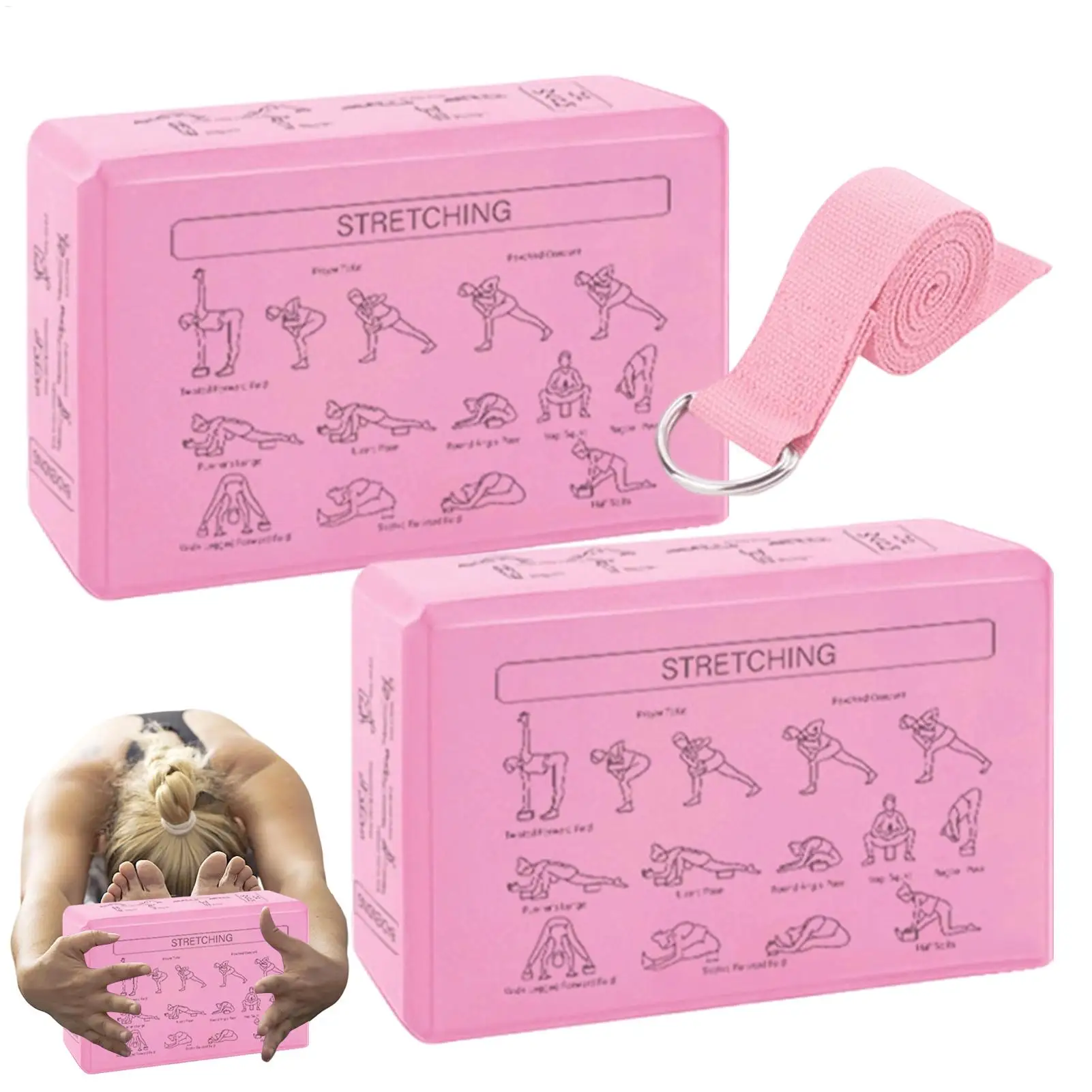 2pcs EVA Gym Blocks Foam Brick Training Exercise Fitness Equipment Dance Yoga Auxiliary Tool Stretching Body Shaping Yoga Blocks