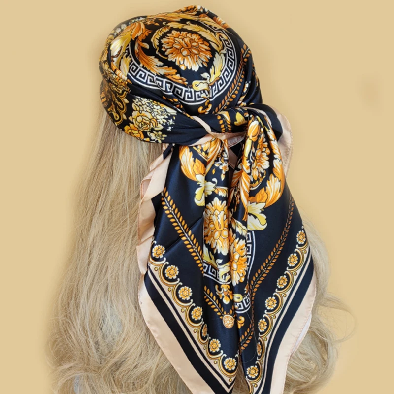Pañuelo de gasa con para mujer, hijab de marca de lujo, a la moda, 90x90, venta por mayor| | - AliExpress
