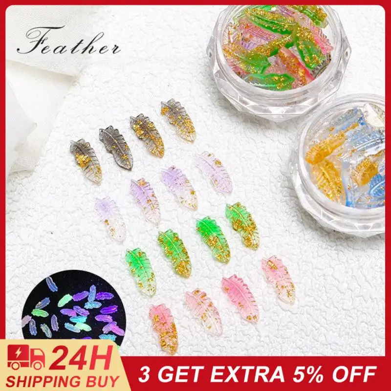 

Полимерные аксессуары, новые аксессуары для ногтей, градиентные листья, перо для дизайна ногтей, украшение, несколько цветов, полимерные аксессуары для ногтей