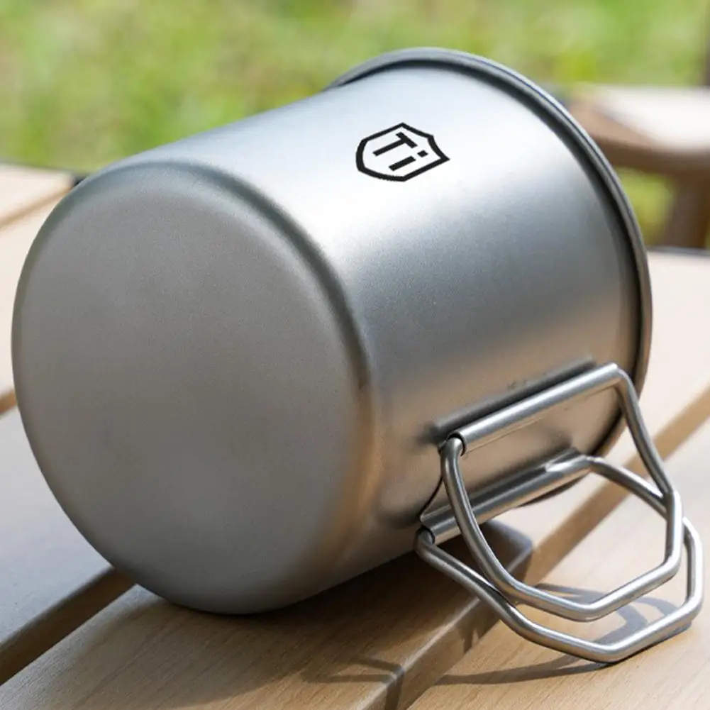 Outdoor Camping Mug Folding Handle Thickened and Shock-resistant Portable Tableware For Hiking & Picnic