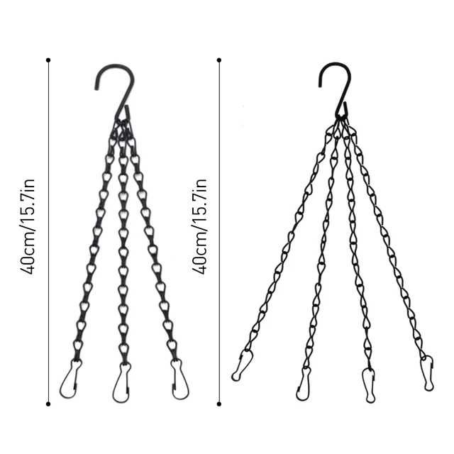 1Pc 40 Cm -Es Kerti Kosár Függő Fémláncok Virág Ültetvényes Edény Tartó 3/4 Pont Növényi Fogas Otthoni Szerszámok - Image 2