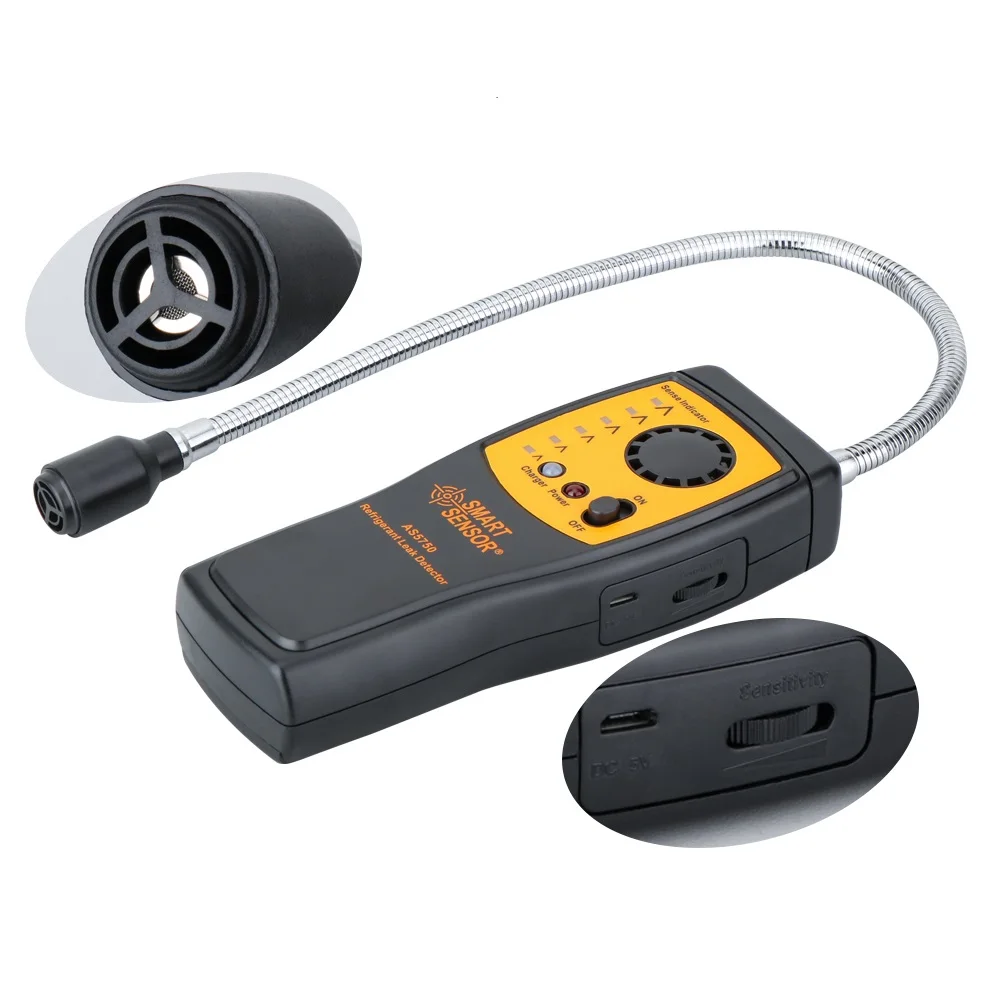 SMART SENSOR AS5750 Refrigerant Leak Detector High Sensitive USB Rechargeable Ha