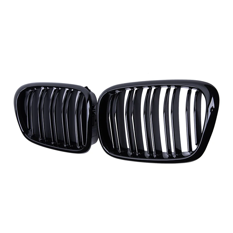 Voor Bmw E39 5 Serie 525 528 Gloss Zwart Grille Auto Voorkap Grill Nierroosters Race Grill 99-03 Accessoires Dual Line