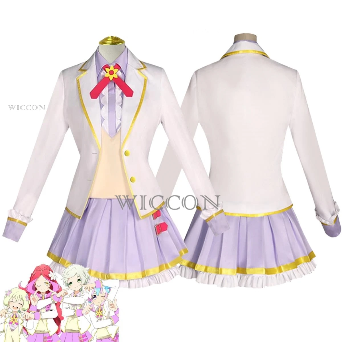 

Anime Aikatsu STARS！Eruza Forute Futaba Aria Kizaki Rei Hanazono Kirara Cosplay Costume Venus Ark JK Uniforms Woman Kawaii Suit