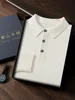 ANGEL 2024 Men's New POLO Shirt 100% Cashmere Knitted Pullover Solid Color Sweater Fall Winter Casual Business Office Jacket 1
