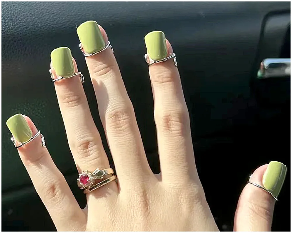 Wudu Nail Rings Non-Tarnish, 10PCS Adjustable No Glue No Adhesive Women Gift Set for HALAL NAILS,Muslim Nail Art Decoration 5