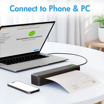 Portable Printers Wireless Inkless Thermal A4 Label Maker US Letter/A4/A5/B5 Android iOS Phone & Laptop For Travel Office School 3