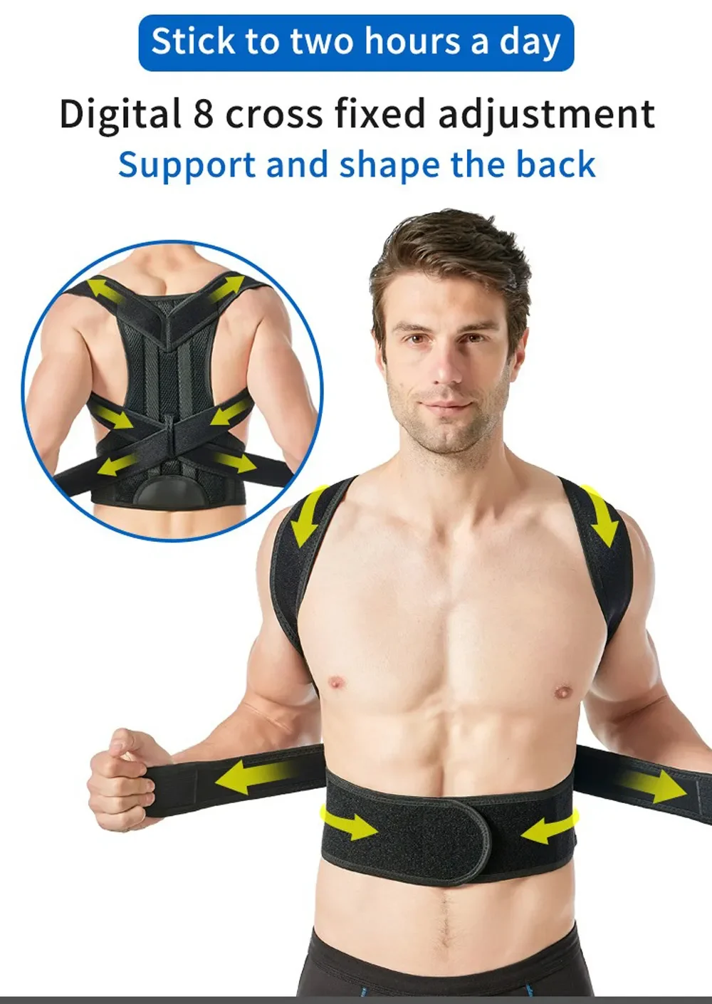3XL 4XL Magnetic Slouching Corrective Shoulder Orthopedic Spine Pain Relief Back Brace Support Scoliosis Posture Corrector Belt