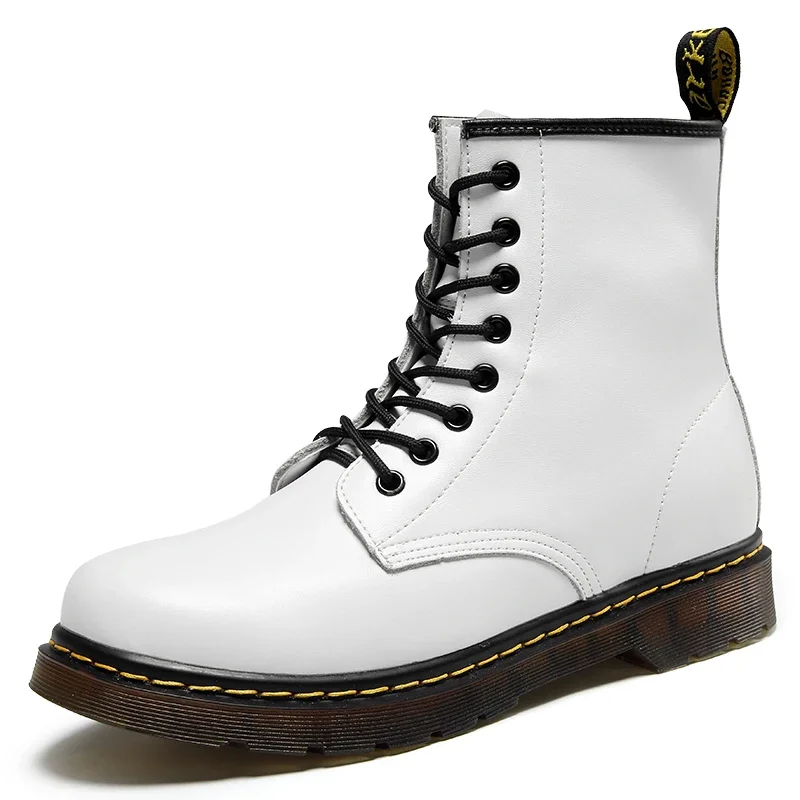 Botas Martin clásicas de cuero genuino para hombre, botines cortos de estilo británico a la moda, botas militares, botas para mujer