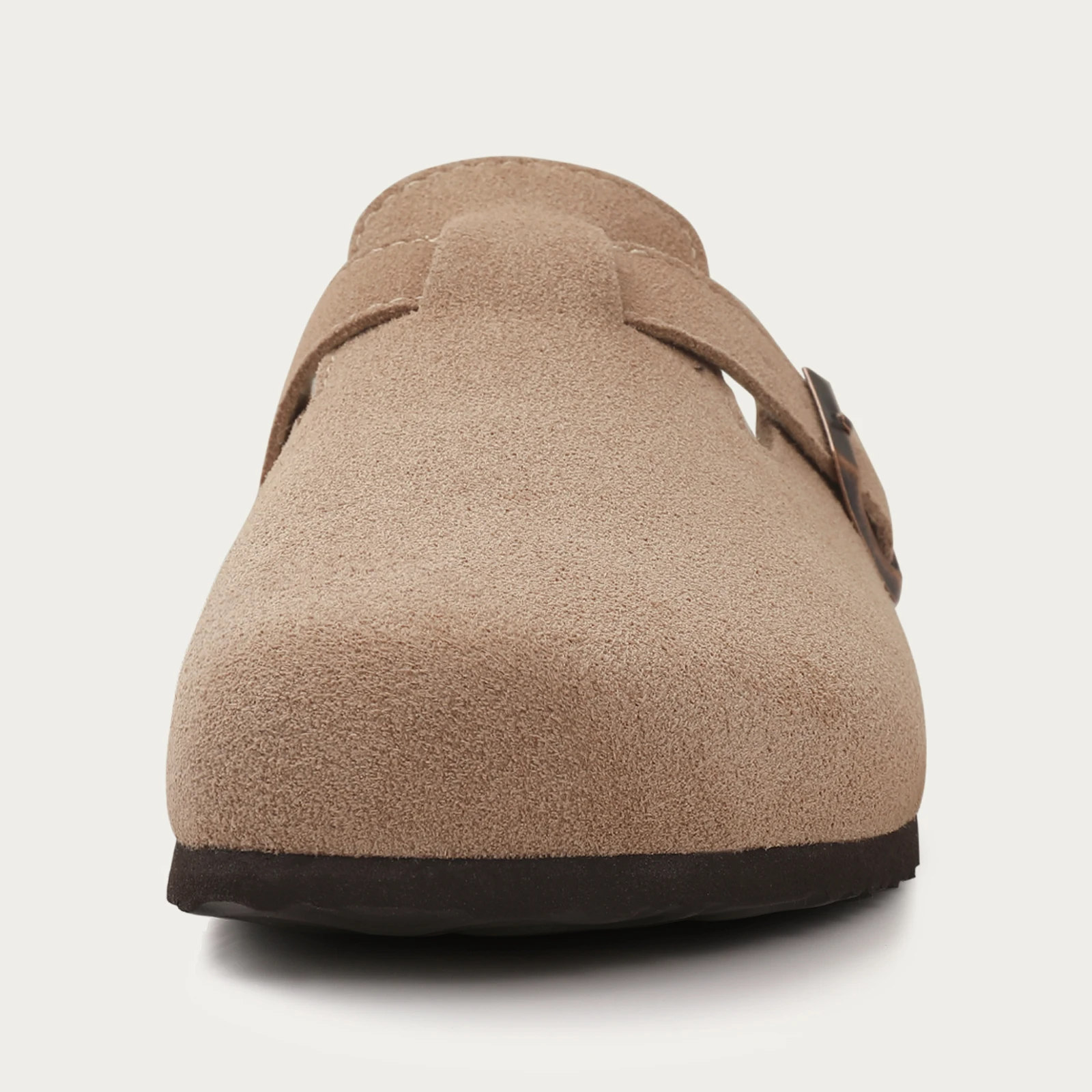 Women's Suede Boston Clogs Cork Insole - true deals club