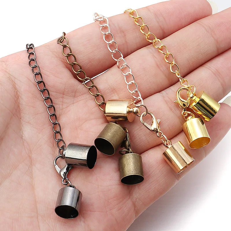 10 Stück Lederkordeln Armband Karabinerverschlüsse Haken Verbinder Lederseilverschluss für Armband Halskette DIY Schmuckherstellung – Detail 17