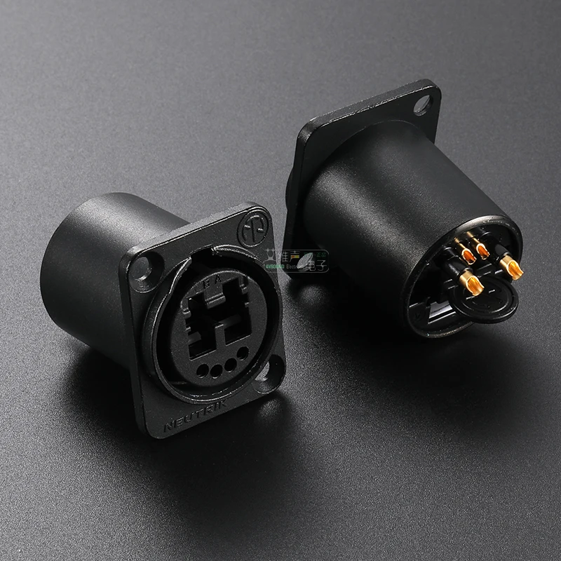 NEUTRIK 2 채널 LC 피드 스루 소켓 NO2-4FDW-A, 전문 방송 광섬유 섀시 커넥터, OEM 장비에 적합