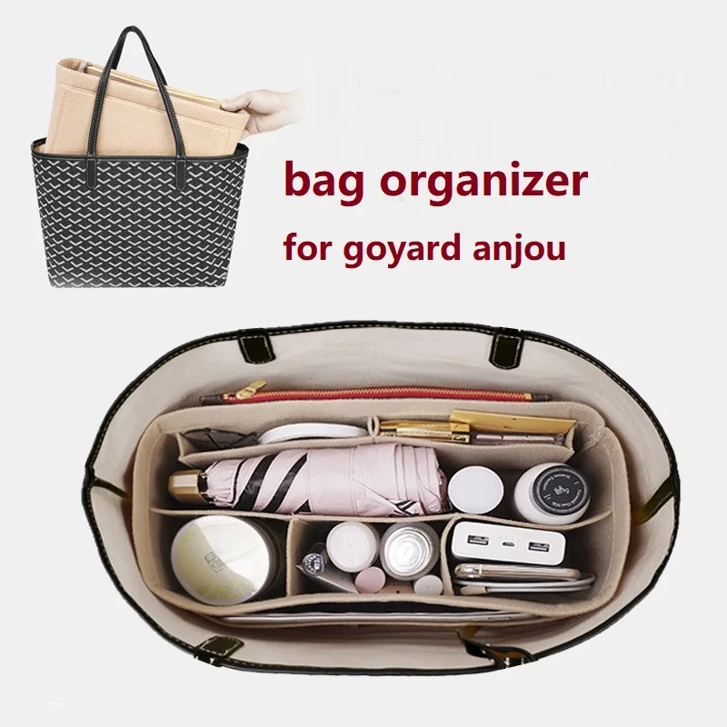 Only Organizer】Per Goyard Anjou Tote Bag Organizer Insert Makeup Organizer Divisore Shaper Protector Scomparto Interno