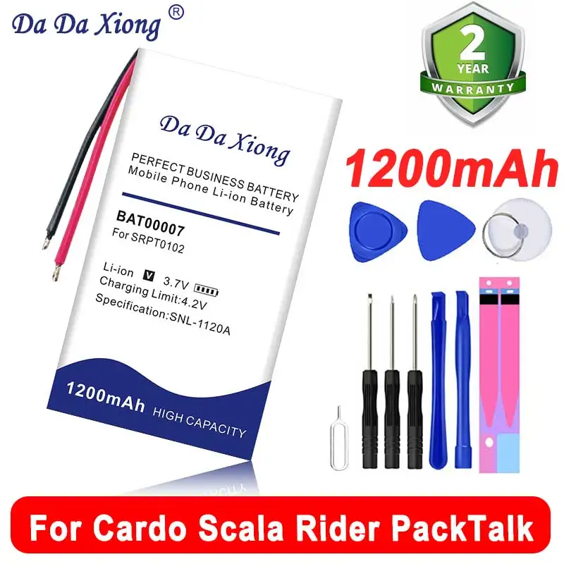 

2023 100% Original 1200mAh Bateria For Cardo Scala Rider PackTalk BAT00007 Battery In Stock