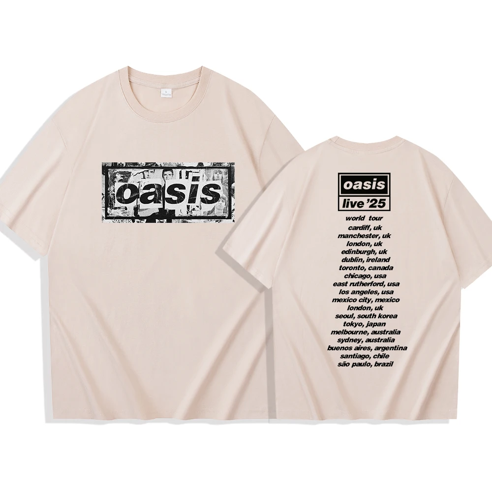 Oasis Reunion Tour 2025 T-shirt Harajuku O-neck Oasis Live