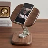 Black Walnut Wood IPad Stand Foldable Mobile Phone Holder 360 Degrees Rotating Charging Base Practical and Convenient Book Shelf 1