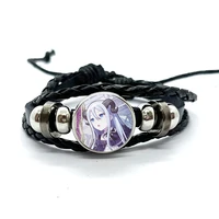 Project SEKAI Anime Yoisaki Kanade Leather Bracelets Glass Dome Snap Button Bracelet & Bangles Fashion Women Men Jewelry 2