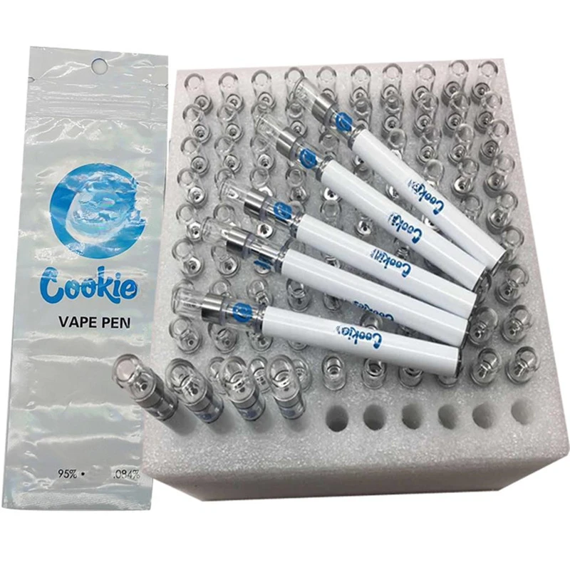 50 pz Biscotto Sigarette Elettroniche Vape Penne Ricaricabili 320 mAh Batteria Kit 0.8 ml di Spessore Olio Cartucce di Ceramica Con Imballaggio