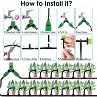 5-30M Garden 1/4'' Hose Drip Irrigation Kit Automatic Watering System Adjustable Portable Water Saving Greenhouse Plant Flower 6