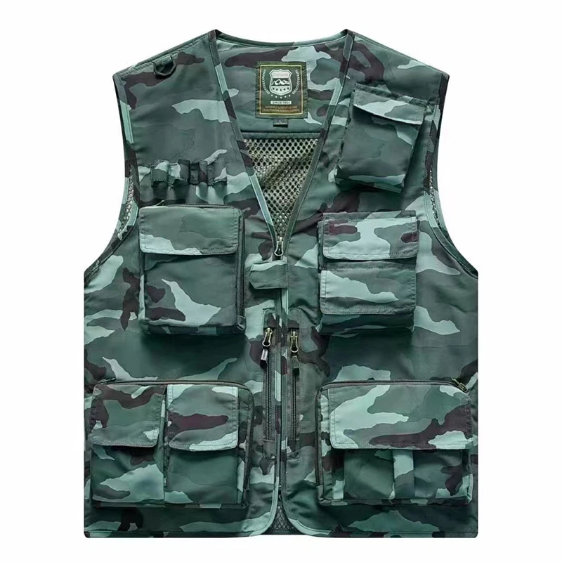 Multi-pocket Summer New Men US Tactical Hiking Fishing Vests Mens  Photographer Waistcoat Mesh Cargo Sleeveless Jacket Tool Vest