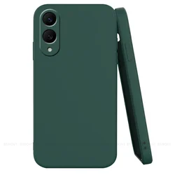 Liquid Silicone Shockproof Soft Phone Case Cover - Original and Durable - S25 Edge (Black Green)