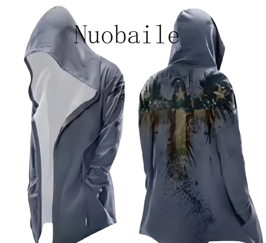 2021 new cool men's clothing  cloak simple casual hooded drawstring Halloween  sweater