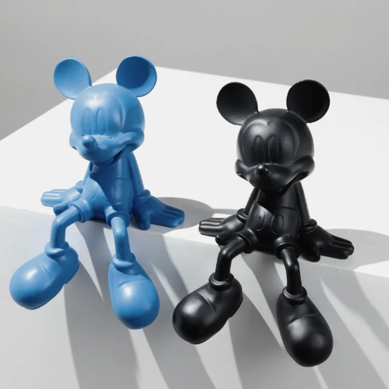 漫画ディズニーミッキーマウス像樹脂座っているミッキー彫刻置物