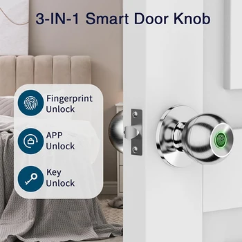 CIEPOJIET Fingerprint Lock for Tuya Smart Lock with Bluetooth Door Lock Keyless Entry with Fingerprint and Tuya App 5