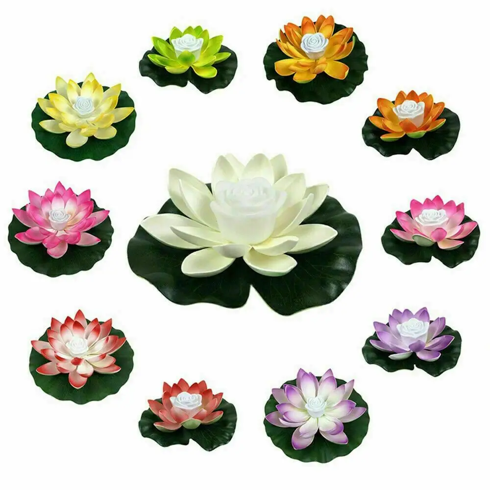 

Decor Water Landscape Buddhist Prayer Lighting Decoration Wishing Lamp Fountain Pool Pond Lamp Flower Light Lotus Lamp