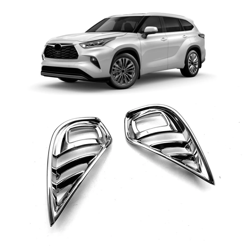 

Для Toyota Highlander 2020 2021 ABS, Хромированная передняя противотуманная лампа, обшивка, декоративная рамка