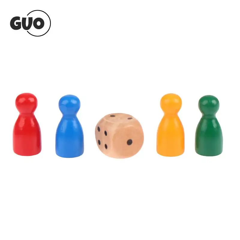16Pcs Children Humanoid Wooden Puzzle Game Board Game Chess Pieces
