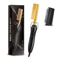 Electric Hot Comb Dual Voltage Copper Heater Hair Curler Copper Comb Straightening And Curling Hair Care 1