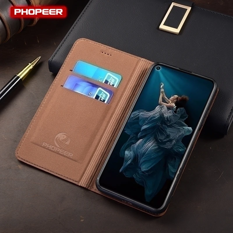 Premium Genuine Leather Flip Wallet Phone Case