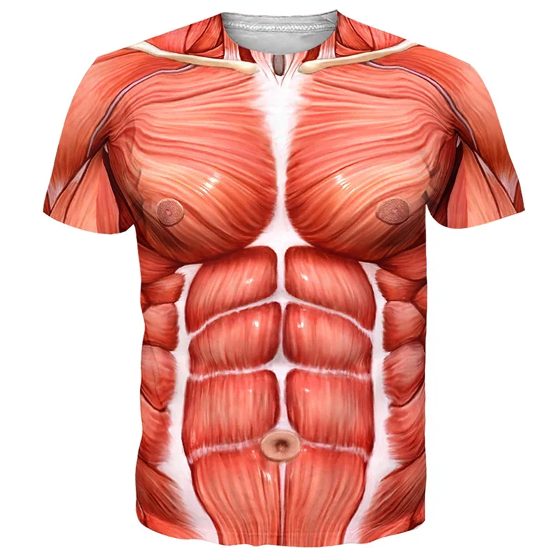 Funny Bikini Graphic T Shirts For Men 3d Printed Fake Abs Muscle Short Sleeve T-shirt Women Cosplay Costume Novelty Tees Shirt