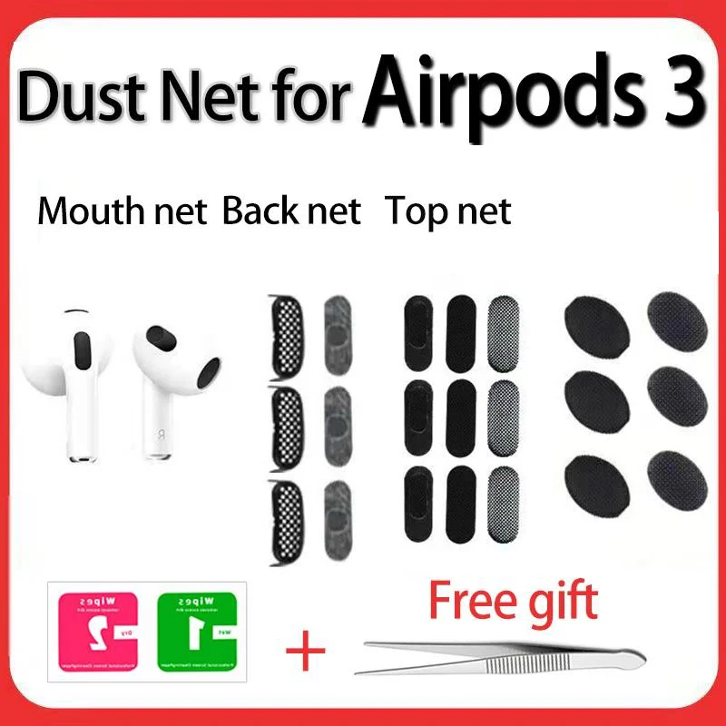 

Earphone Net Replace Metal Back Net Top Filter Sound Outlet Anti-rust Sticker Earpiece Handset Net for Airpods 3 Replaceable