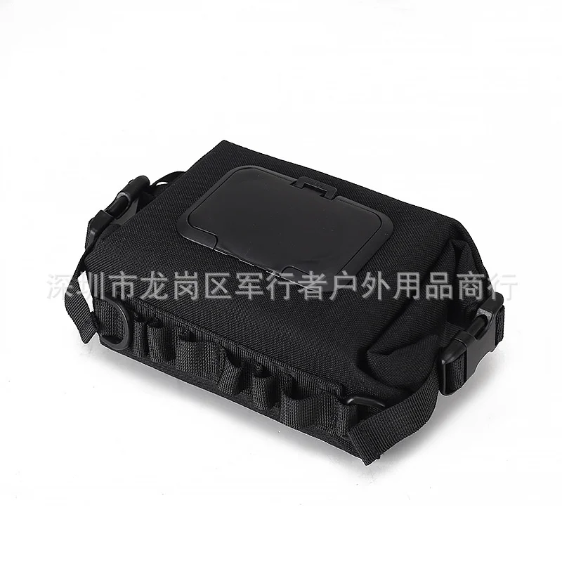 Outdoor Tissue Box Bag Camping Wet Tissue Holder Camouflage Waterproof Storage Bag Toilet Paper Pouch Camp Accessories 1000D